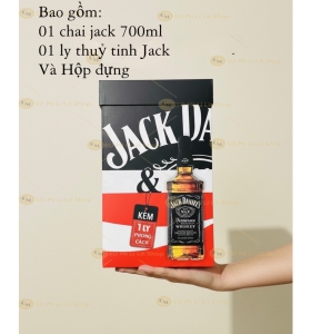 HỘP QUÀ TẶNG JACK DANIEL NO 7 KÈM 1 LY THUỶ TINH