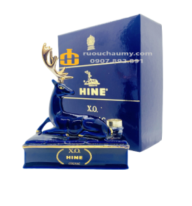 Rượu Hine Limoges Porcelain Blue Stag XO Cognac - 50ML